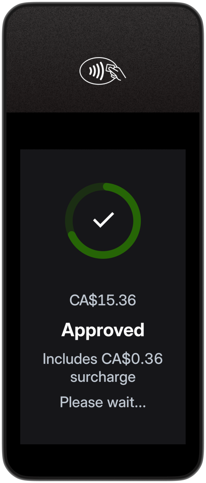 Surcharging terminal screen.