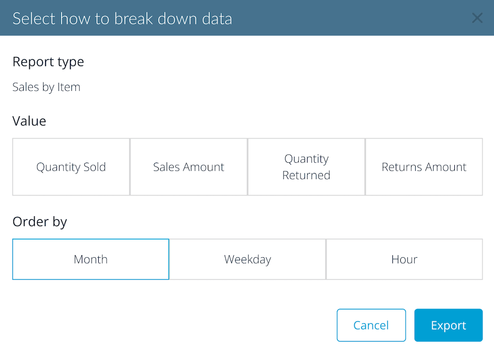 Customize breakdown options