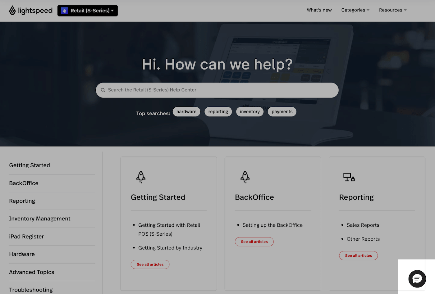 Chat icon on the homepage.