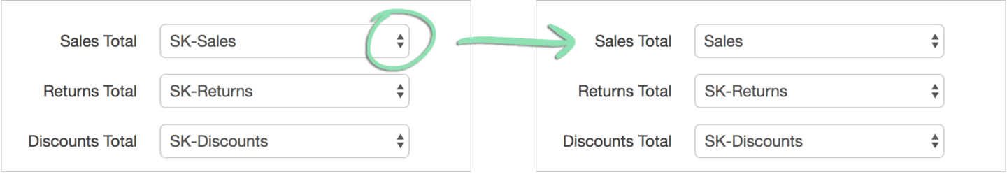 Quickbooks change account mapping.