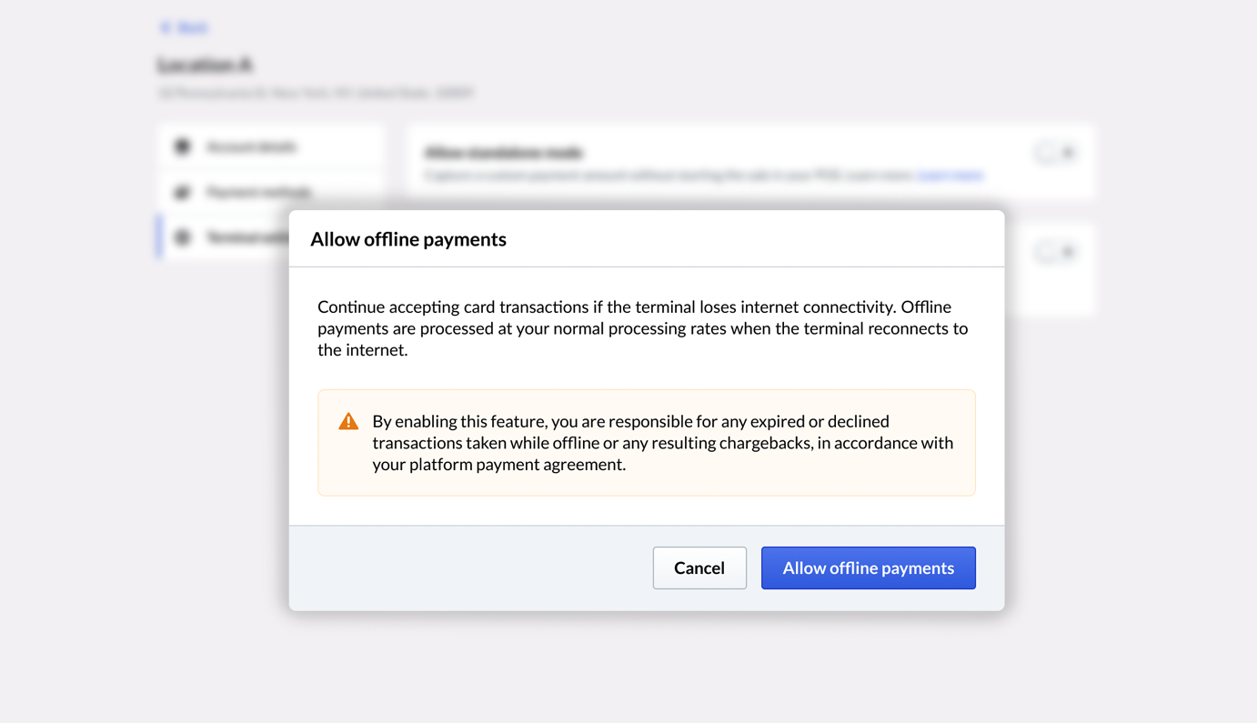 Prompt with terms and conditions to review before accepting.